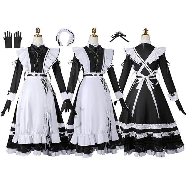 Amazon.co.jp: 叶 葉 メイド服 コスプレ衣装+ウィッグ : ホビー